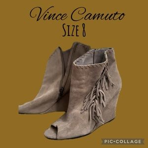 Vince Camuto Suede Platform Booties Size 8.